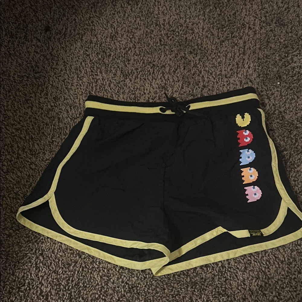 Justice Black and Yellow Athletic Shorts with Sporty Design